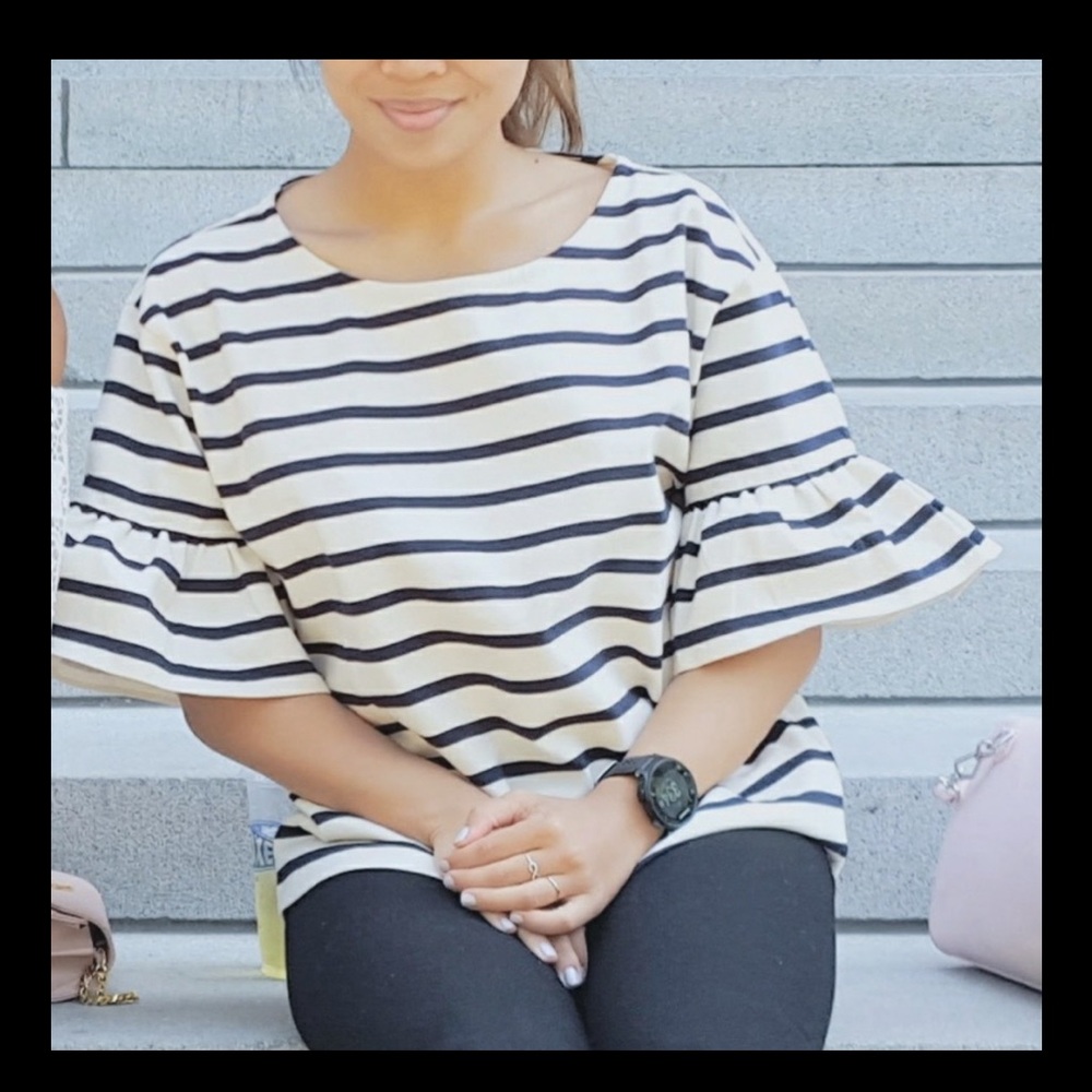 Jcrew Bell Sleeve striped top